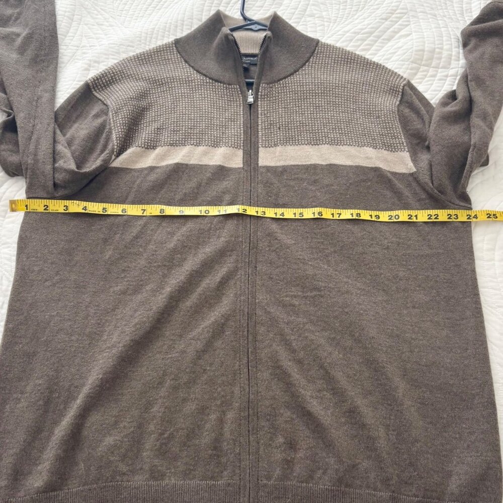 Banana Republic Men’s Merino Wool Blend Sweater XL Full Zip Gray Winter - Picture 7 of 8